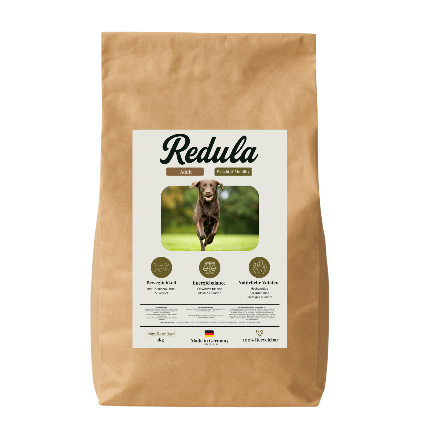 3kg Redula Adult Hundefutter Weight Control & Mobility (30 Tage Geld zurück)