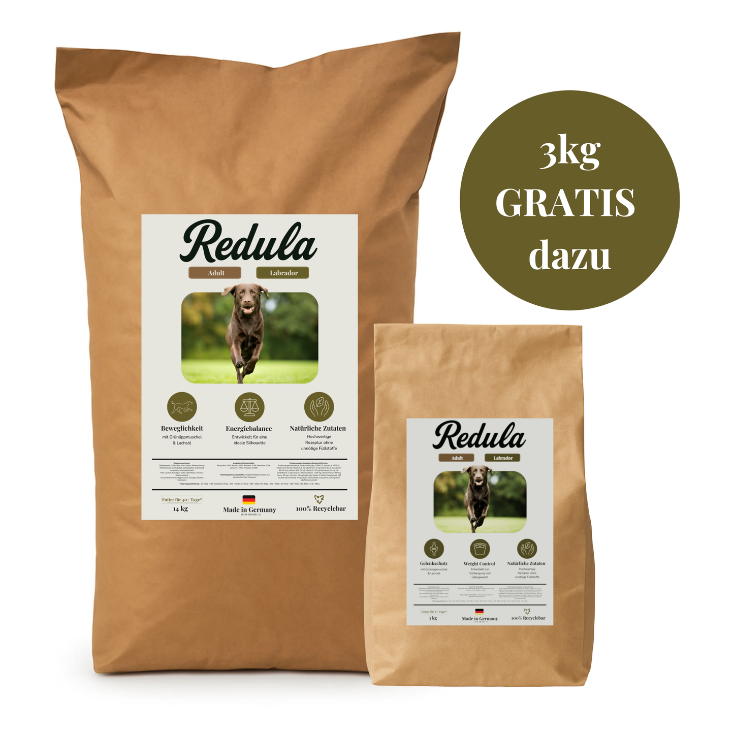 Redula Probierpaket (3kg kostenlos) – Gegen Hunger, Gewicht und Gelenkstress